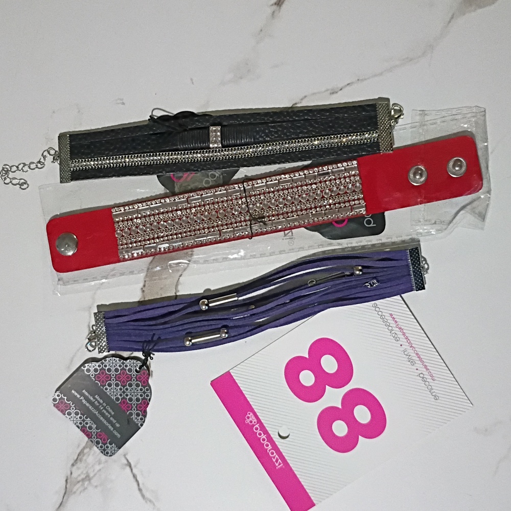 Red, Black, and Purple Choker Set